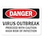 Signmission OSHA Notice, 5" Height, Virus Outbreak, 5" X 3.5" OS-NS-D-35-25587 - alternate 1